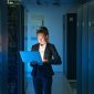 IT engineer specialist working in network server room